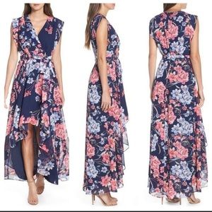 Eliza J Floral High Low Maxi Dress Sz 6